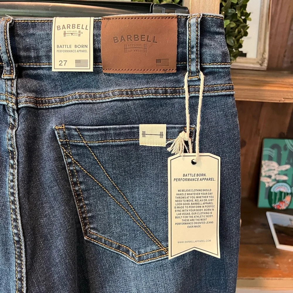 NWT Barbell Apparel bootcut athletic fit jeans size 27 - Picture 2 of 12